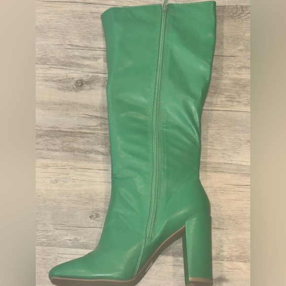 PLT Green Knee High Boots NWOT - Picture 2 of 4